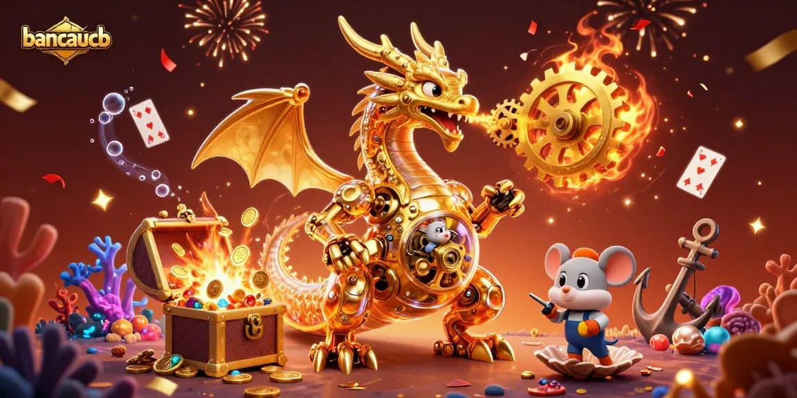 Experience thrilling fish shooting action at bancaucb with golden dragon and treasure!