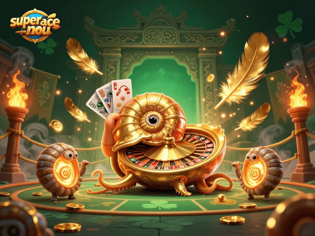 Engage with superace-nohu's dynamic gameplay featuring the ancient nautilus-themed casino scene.