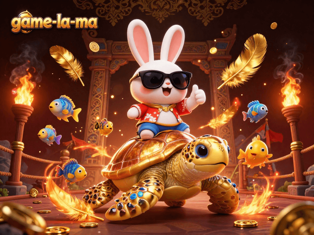 Experience thrilling gameplay with game-la-ma: Lucky rabbit and golden turtle in 3D casino action!