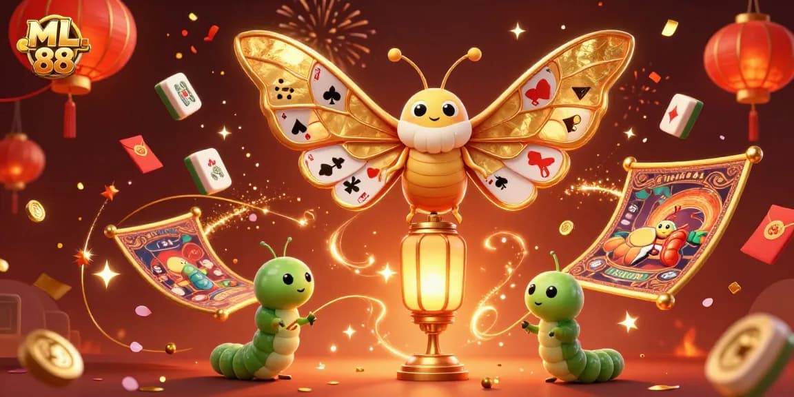 Engage with ML 88 in a vibrant casino scene featuring magical creatures and dynamic game elements.