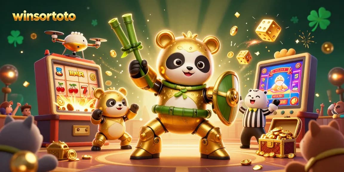 Menghimpun kemenangan di winsortoto dengan mesin slot 3D dan robot panda bertempur yang megah.