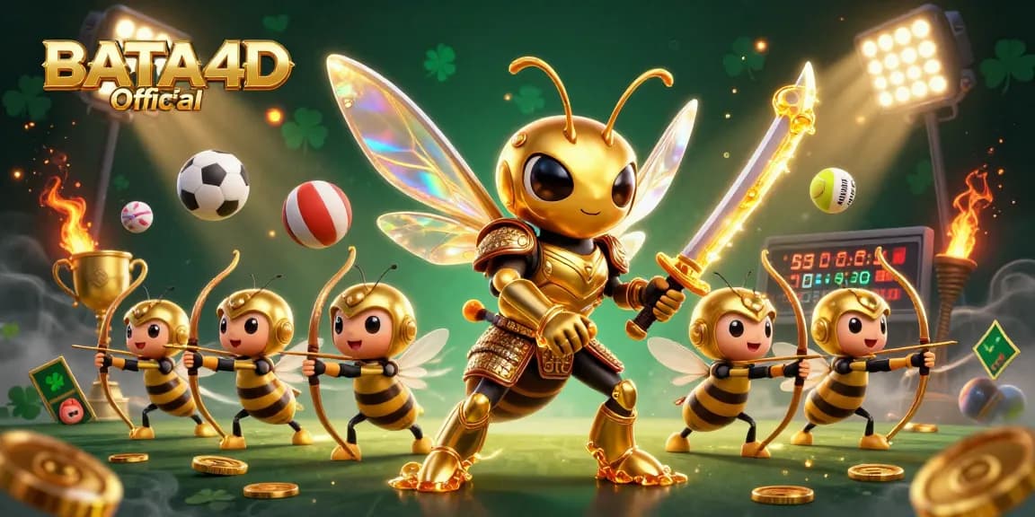BATA4D Official brings thrilling sports betting action featuring a golden hornet samurai in an exciting dynamic scene.
