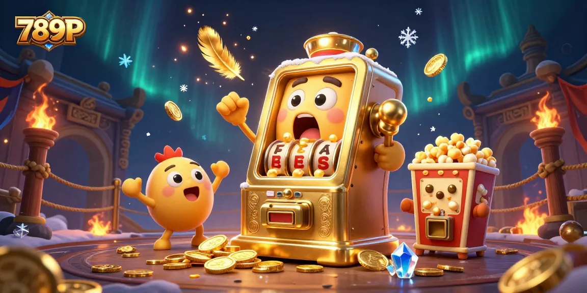 Experience the thrilling jackpot celebration at 789P with golden slots pouring coins in a vibrant casino scene.