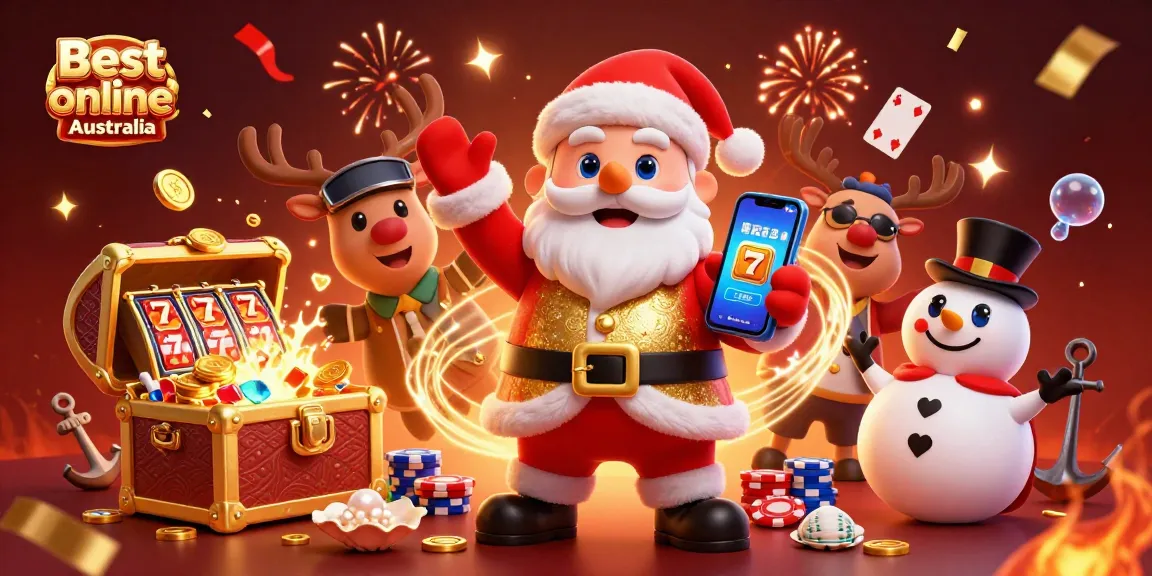 Experience the excitement of the Best online casino Australia with jackpots and festive decorations.