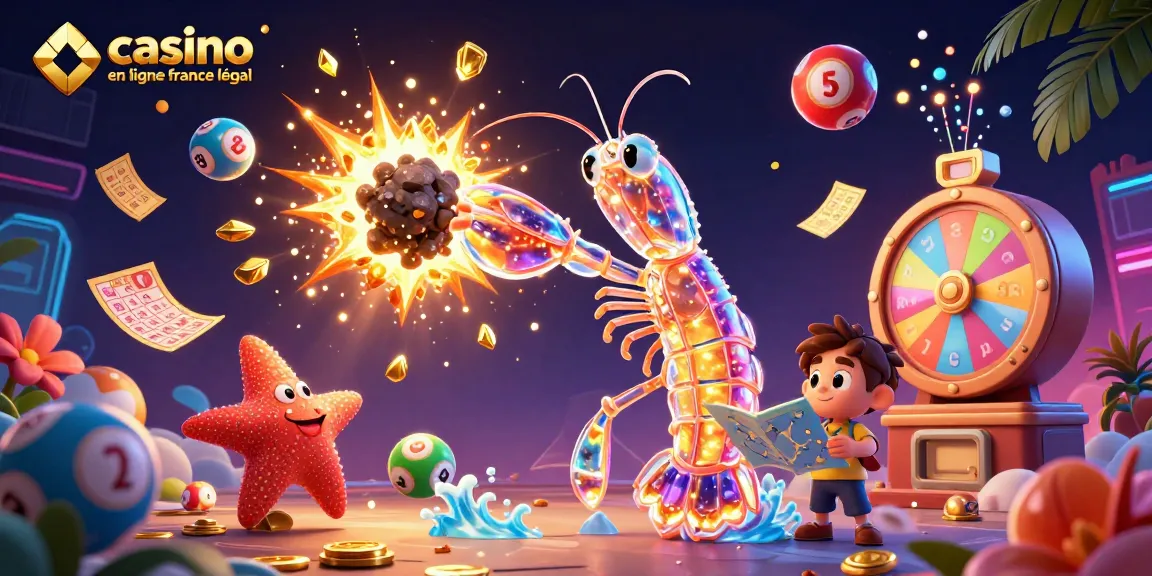 Casino en ligne France légal : une scène dynamique de jeux de hasard animée avec des éléments vibrants.