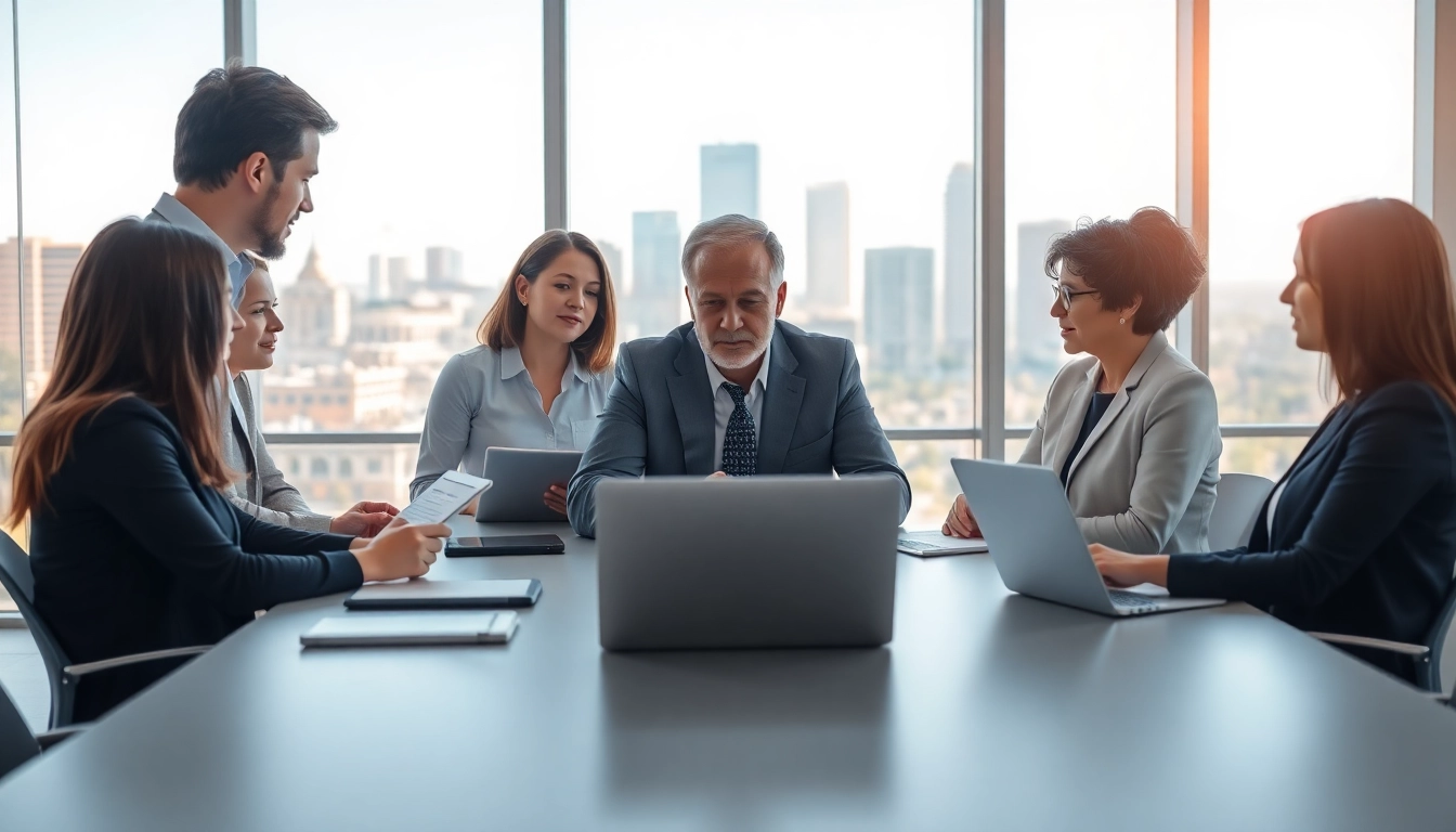 Strategic management consultant sacramento guiding a team in a modern office.