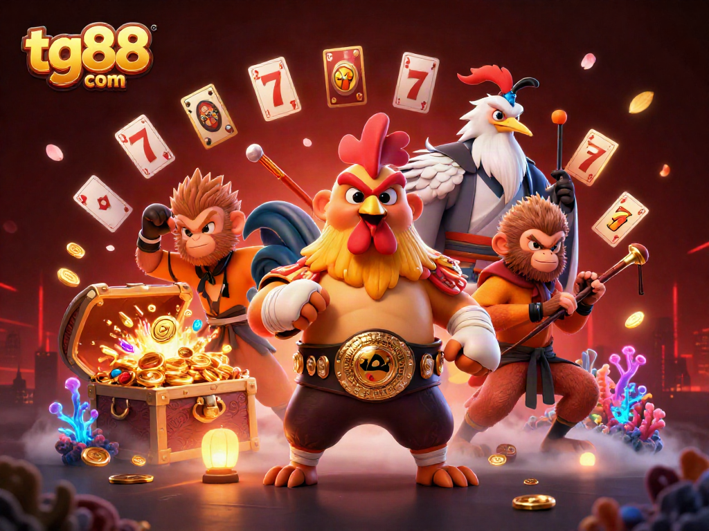Experience thrilling gameplay at tg88 com with vibrant characters and jackpot elements in a dynamic casino scene.