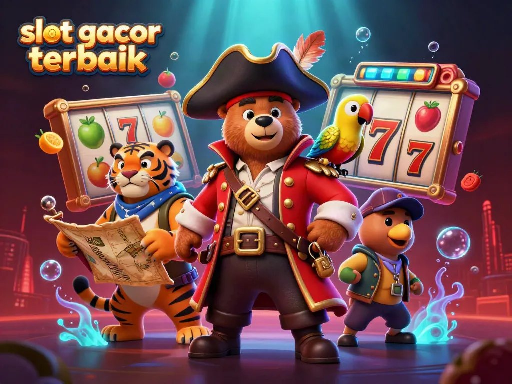 Menangkan jackpot di slot gacor terbaik dengan ilustrasi karakter lucu dan elemen kasino yang menawan.