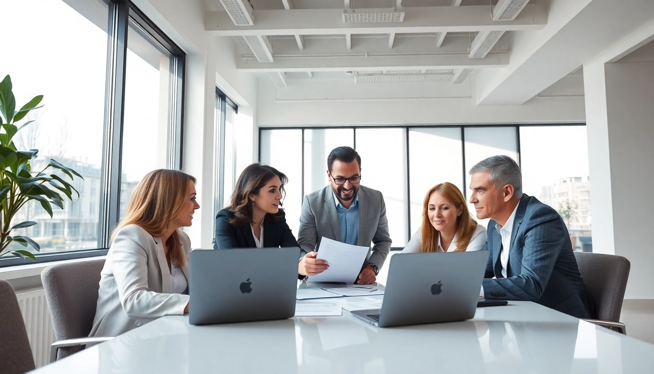 Engaging professional discussing Title Insurance Services in a modern office setting.