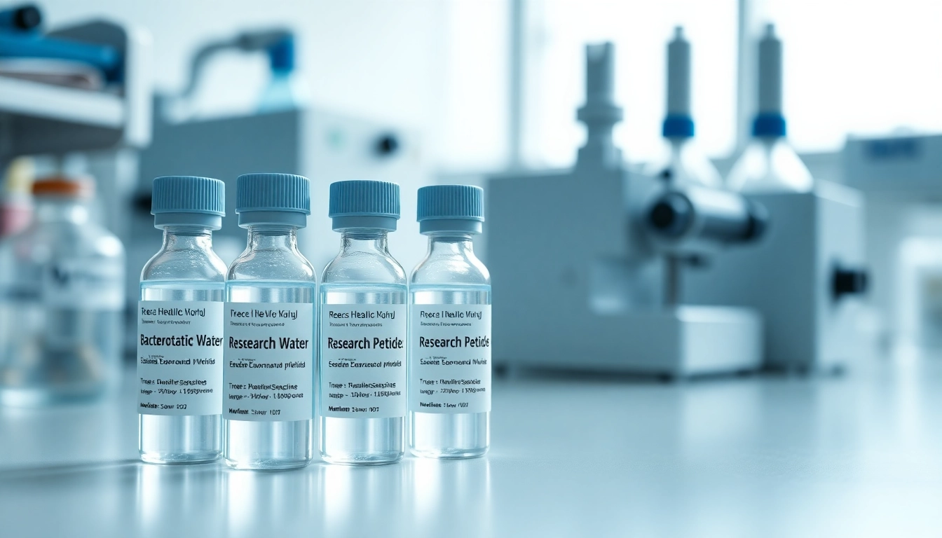 Store vials of bac water for peptides on a professional lab bench, highlighting purity.