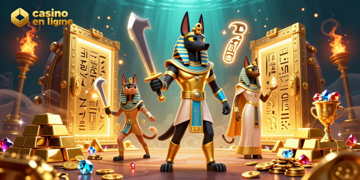 Plongez dans l'univers de casino en ligne fiable avec le guerrier Anubis et Bastet.