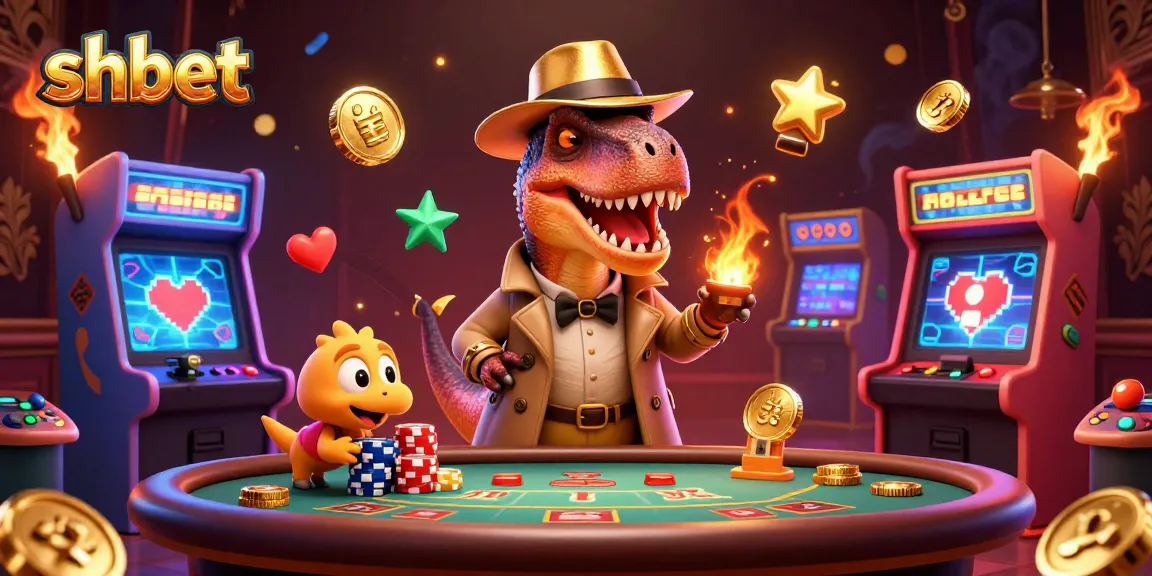Engage with shbet's vibrant gaming scene featuring a covert velociraptor card counter at the blackjack table.