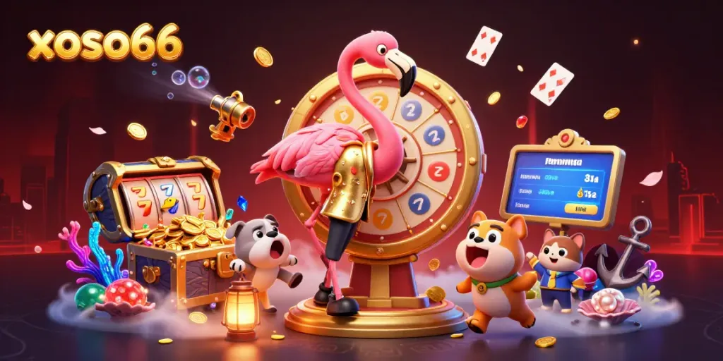 Spin to win at xoso66 with a dynamic game show host and exciting casino elements!