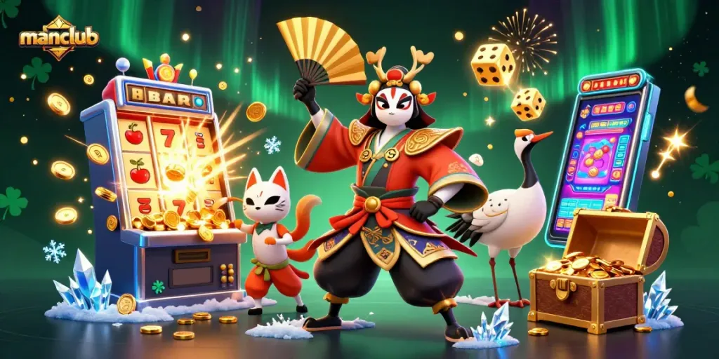 Experience exciting gambling action at manclub with vibrant 3D casino characters and striking jackpot visuals.