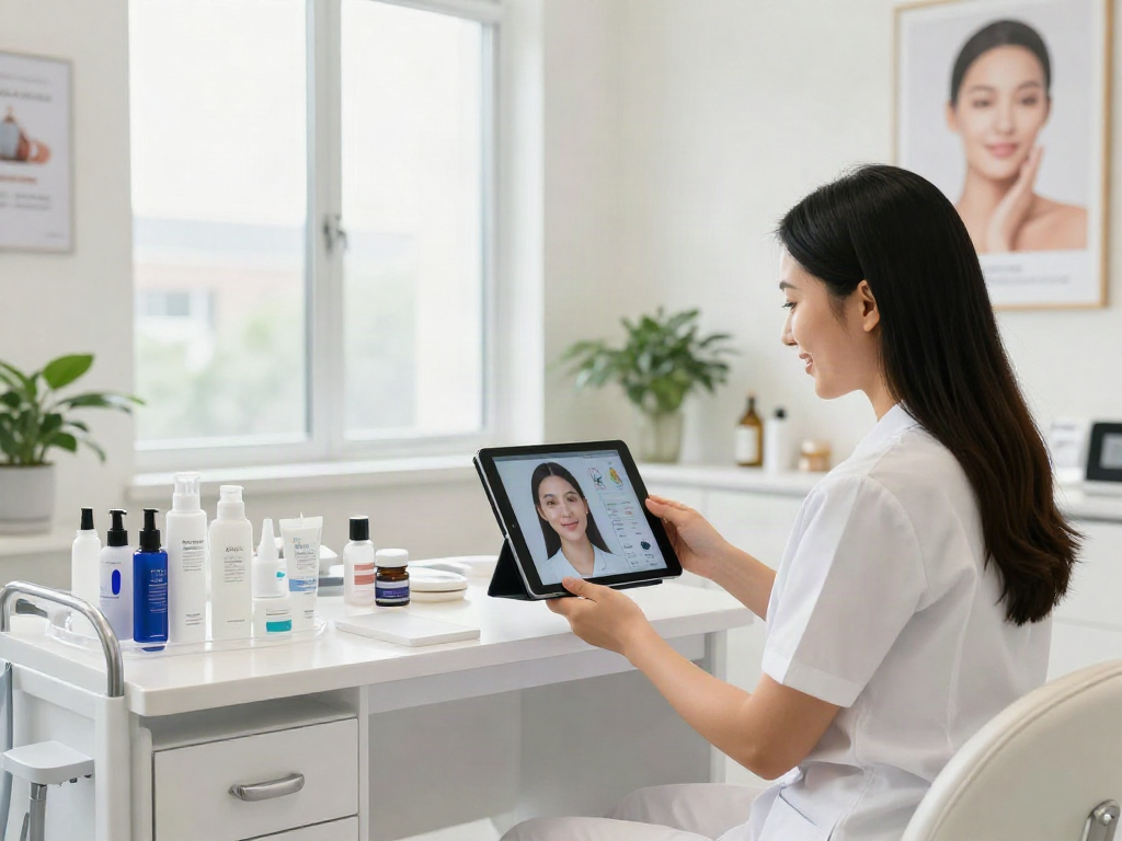 Alternatives to QOVES showcased in a modern beauty analysis clinic.