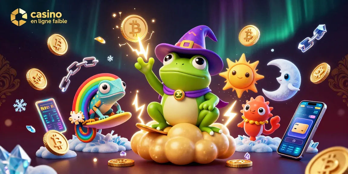Créer un compte sur un casino en ligne fiable avec un mage grenouille et des pièces d'or.