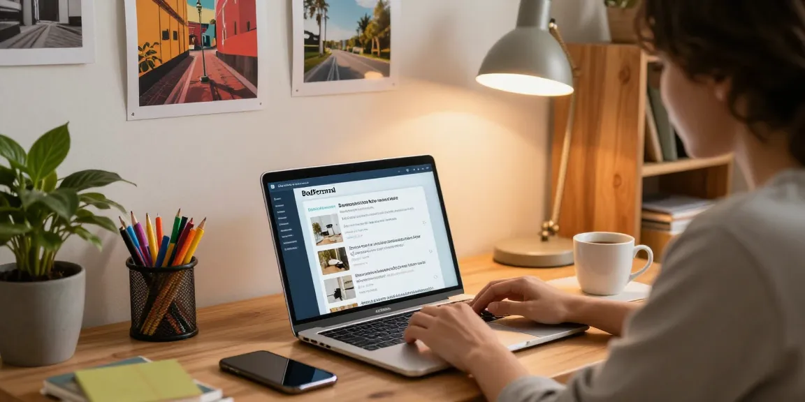 Browsing BedPersonal for local classifieds in a cozy home office.