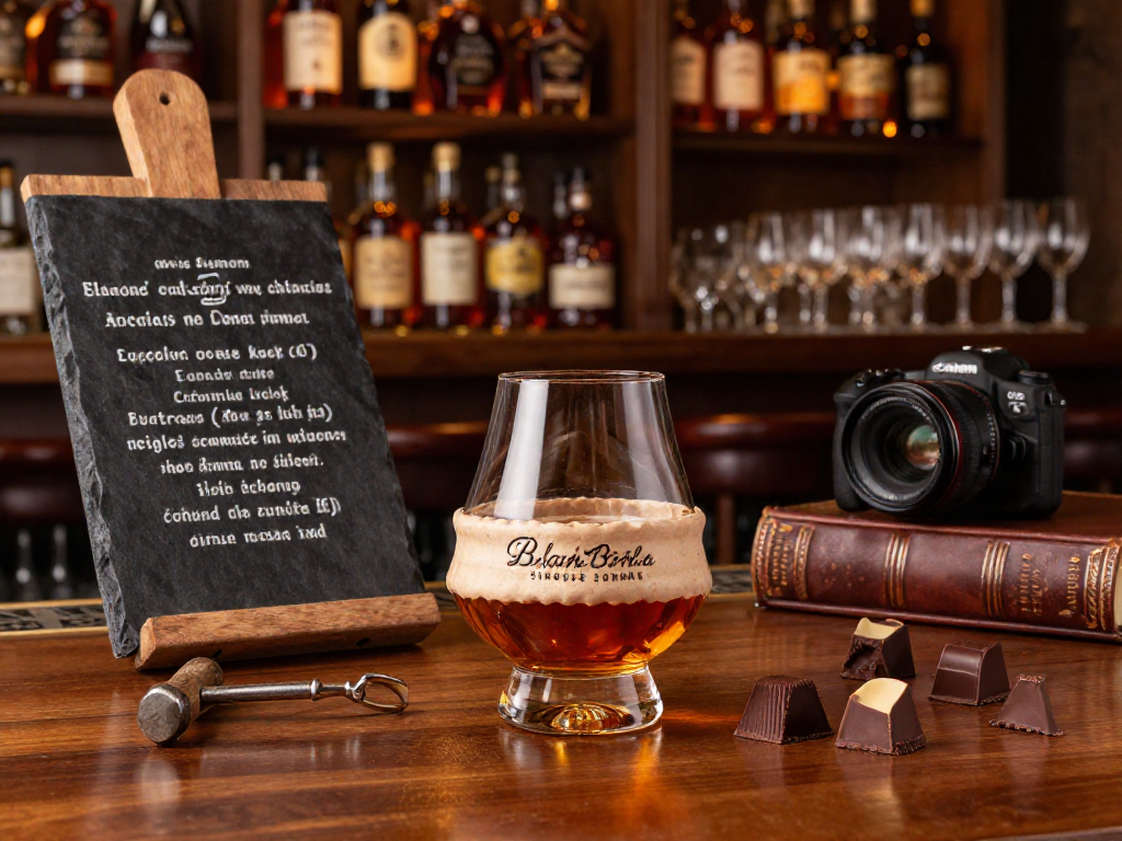 Blanton's Single Barrel Bourbon showcased in an elegant bar with tasting notes and gourmet pairings, highlighting its premium quality.