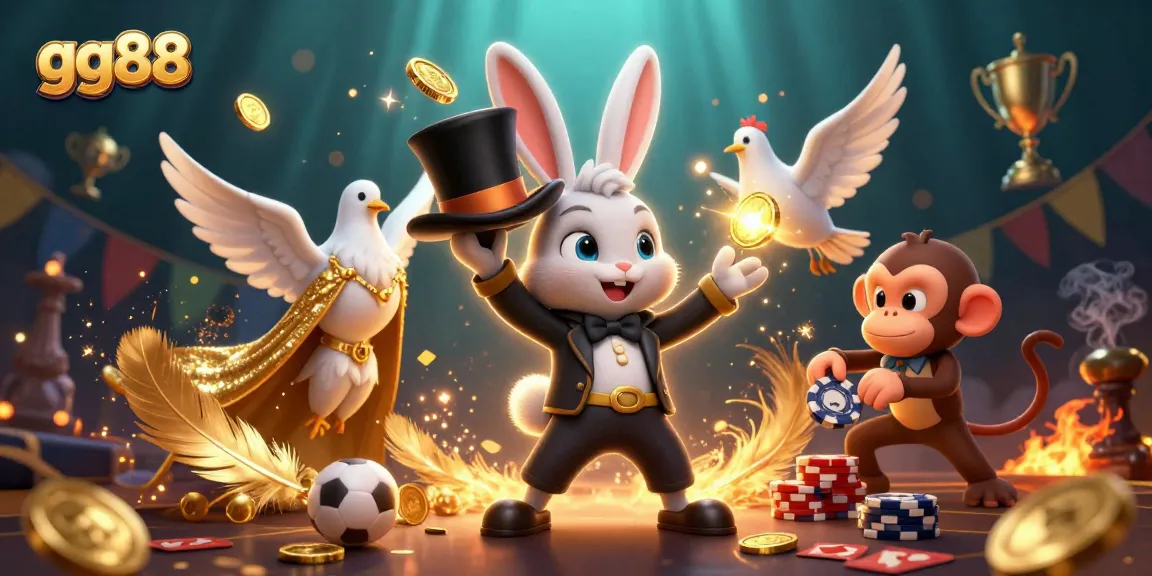 Experience thrilling sports betting with gg88's vibrant 3D illustration featuring magical elements and exciting gameplay.