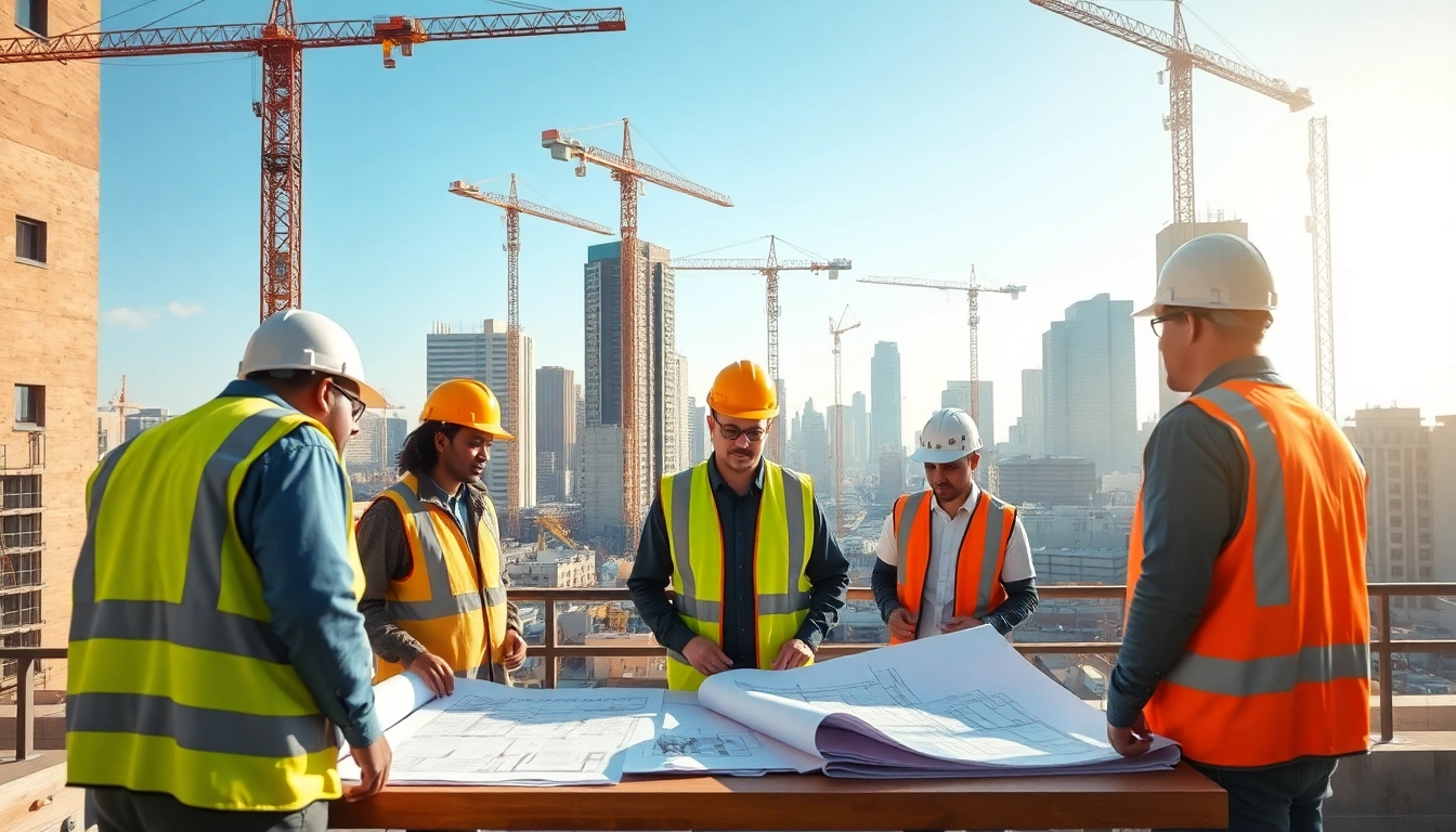 Manhattan General Contractor collaborating with a diverse team on an urban construction site.