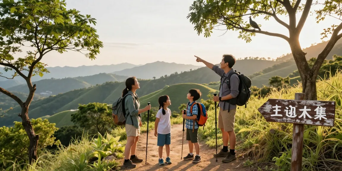Family adventure in nature showing a mantra88 login sign-in opportunity for explorers in Asia, highlighting fun and connection during hiking.