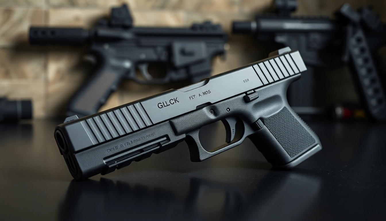 Showcasing the glock 48 mos slide complete in a professional tactical setting.