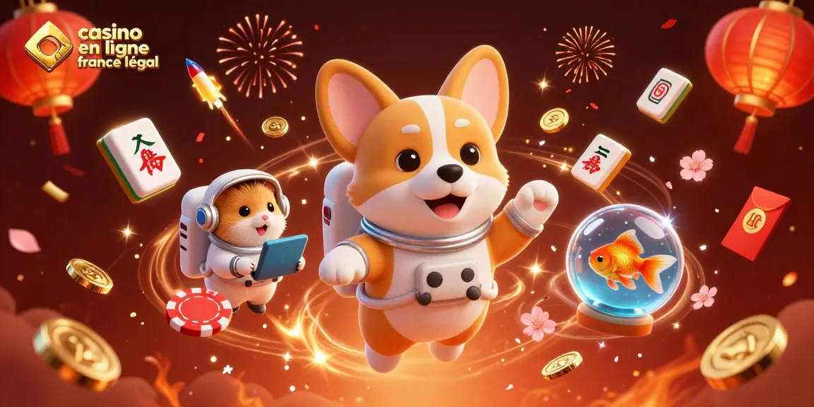 Vivez l'expérience du casino en ligne France légal avec des personnages colorés flottant dans un casino spatial.