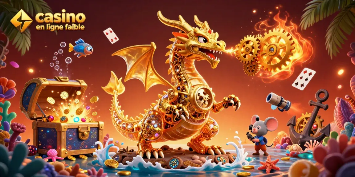 Gagner avec un dragon doré dans un casino en ligne fiable rempli de trésors marins.