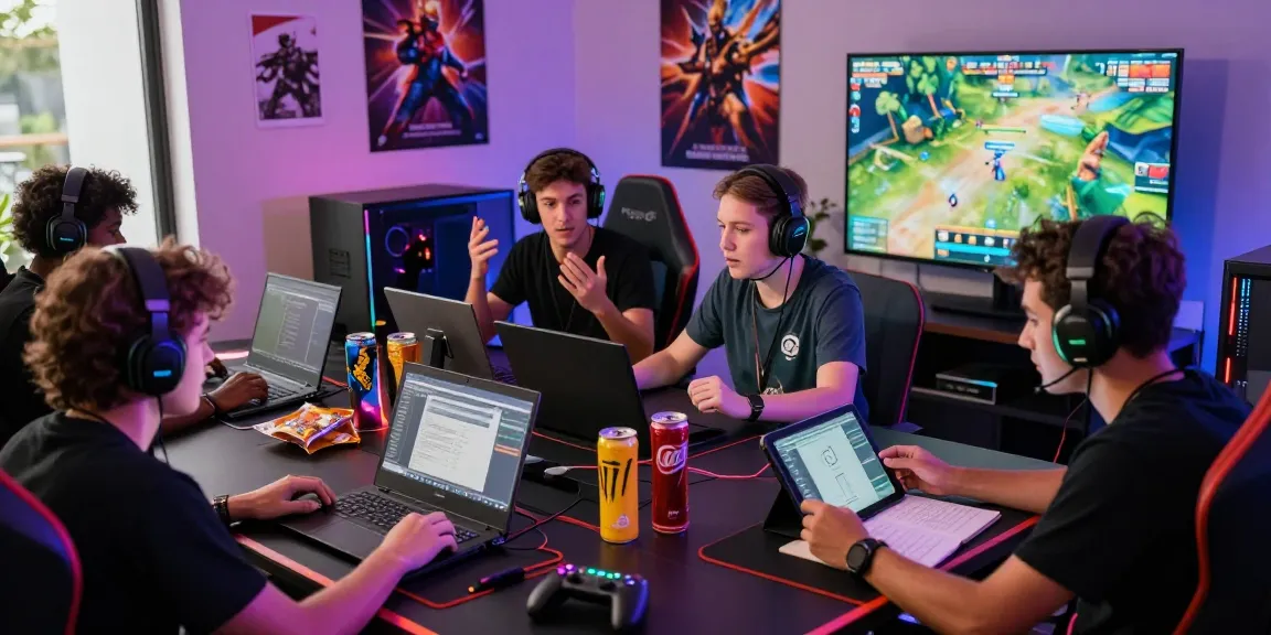 Cika4D gamers collaborating online with devices during a dynamic gaming session.
