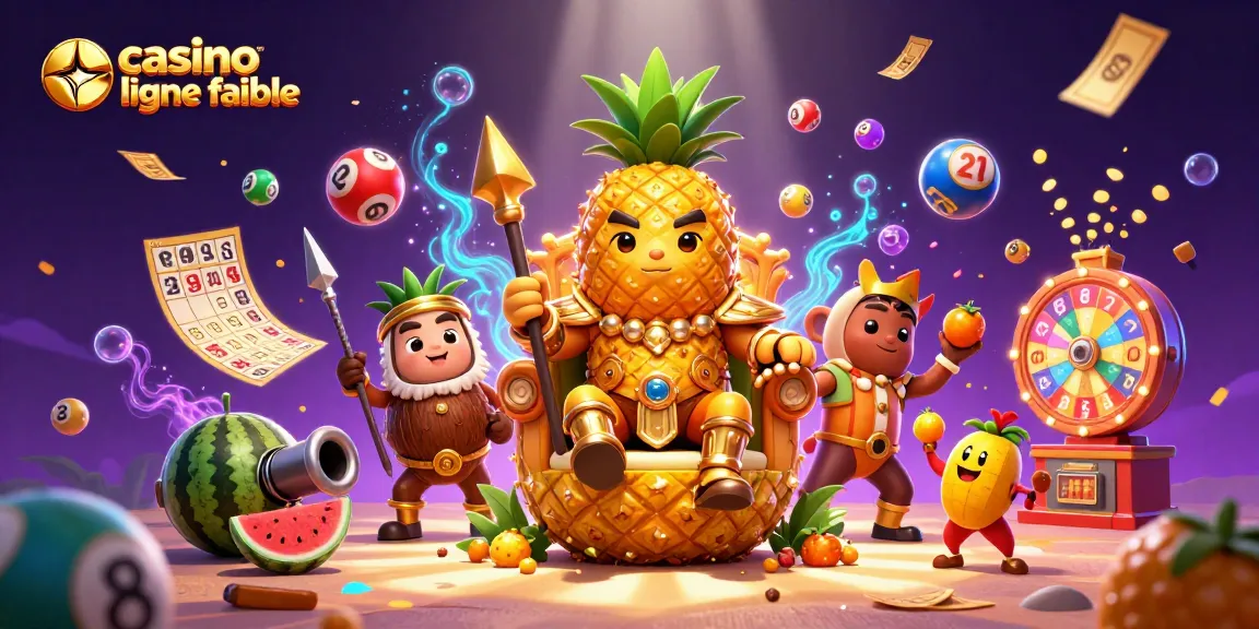 Jouez à des jeux passionnants sur un casino en ligne fiable avec notre roi ananas et ses gardes.