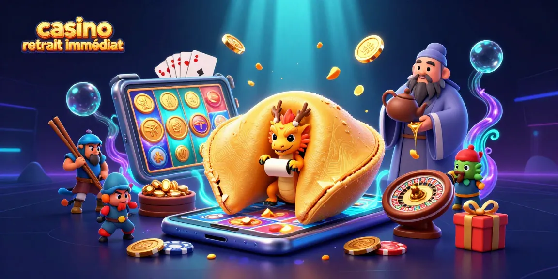 Découvrez les éléments du casino retrait immédiat à travers une illustration captivante de jeu en ligne.