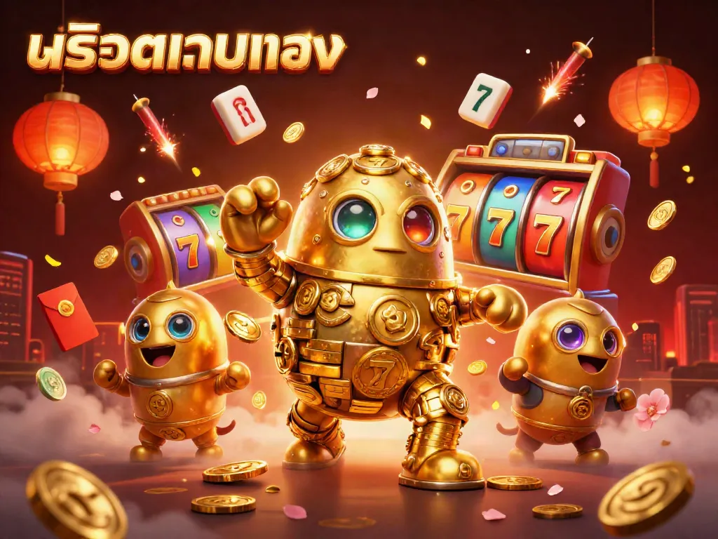 ภาพประกอบ 3 มิติ ของสล๊อตเวปตรง ที่มีเงินทองและสัญลักษณ์จากสล็อตหมุนแสดงถึงความมั่งคั่ง