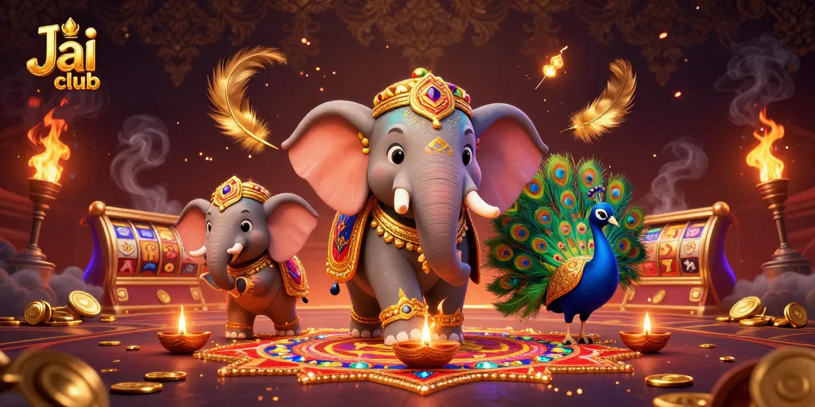 Play exciting games at Jai Club with vibrant illustrations featuring dynamic casino action and festive themes.
