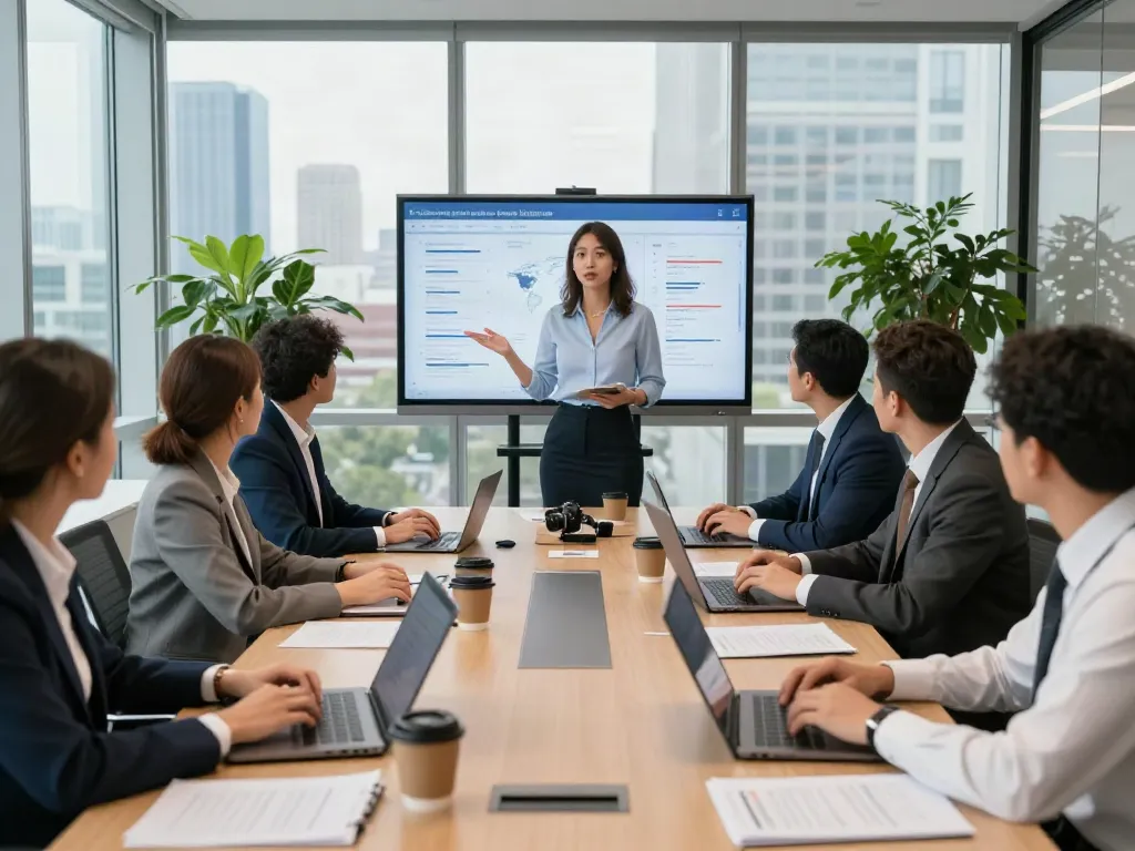 Team of legal advisors collaborating at Lead Roedl’s modern office