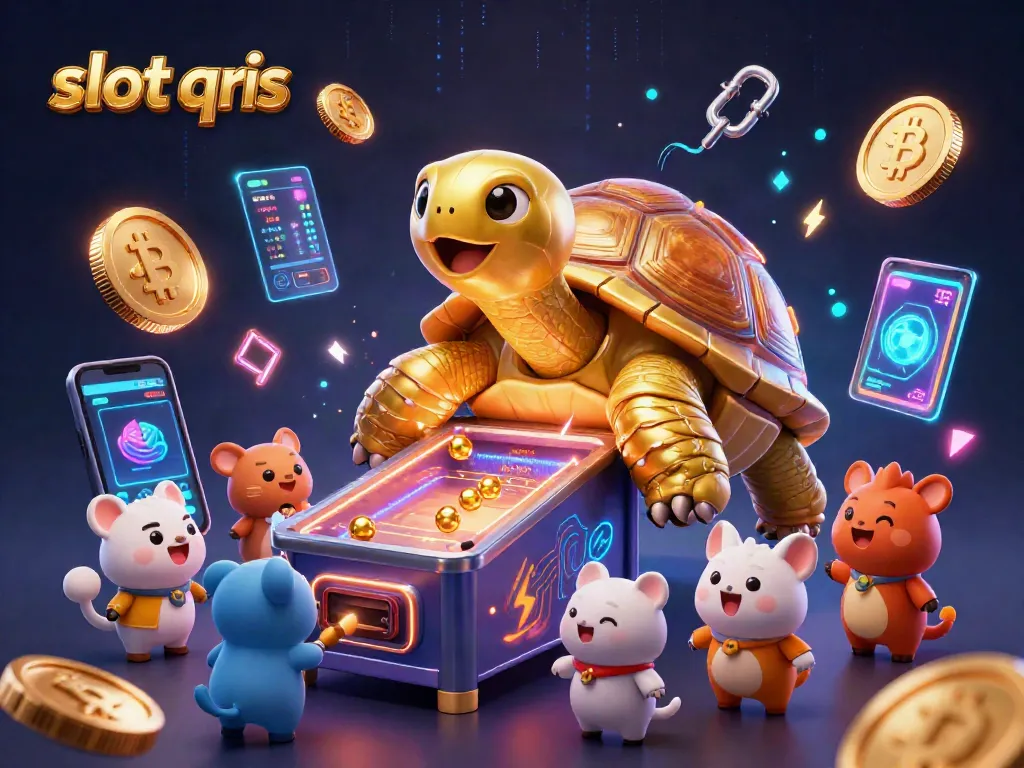 Experience the excitement of slot qris with a vibrant digital interpretation featuring dynamic gaming elements.