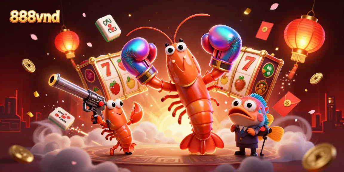 Experience thrilling gaming at 888vnd with vibrant casino elements and colorful characters.