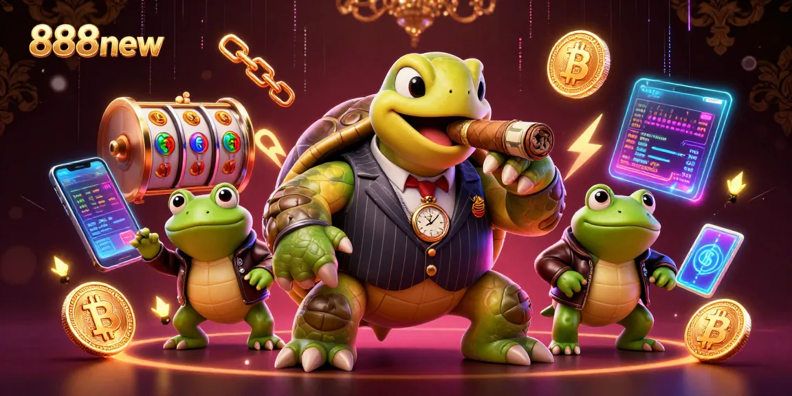 Engage in thrilling gaming at 888new, featuring colorful characters and dynamic casino elements.