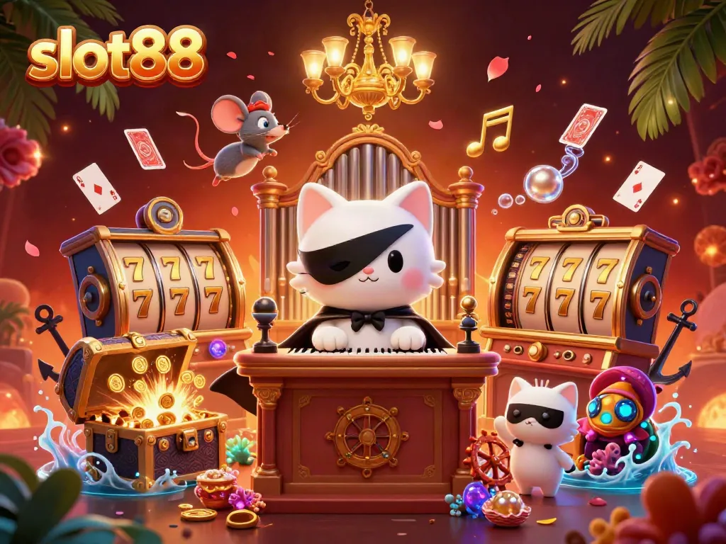 Slot88, meraih kemenangan besar dalam permainan slot dengan kucing hantu dan mouse akrobat yang menawan