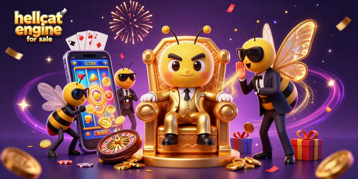 Experience the thrill of the hellcat engine for sale with vibrant casino elements, spinning slots, and engaging characters