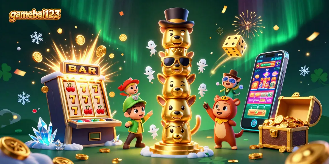Experience thrilling gameplay with gamebai123 as a vibrant 3D casino scene bursts with action and excitement.