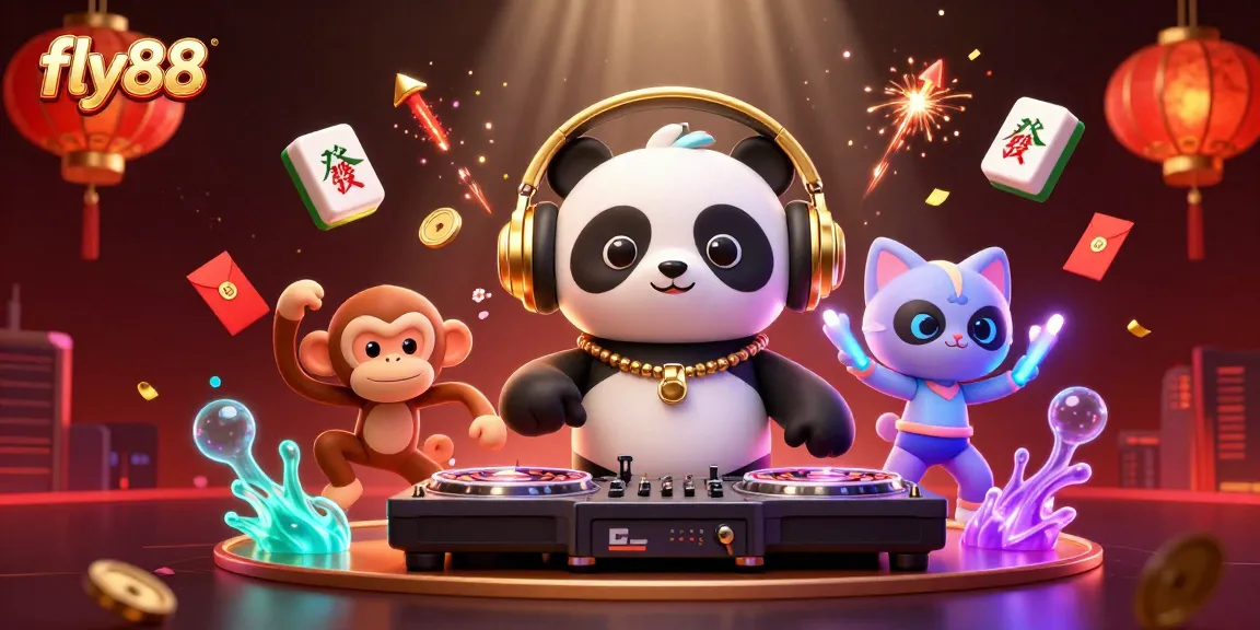 Experience the excitement of fly88 with captivating casino-themed characters in a vibrant, animated scene.