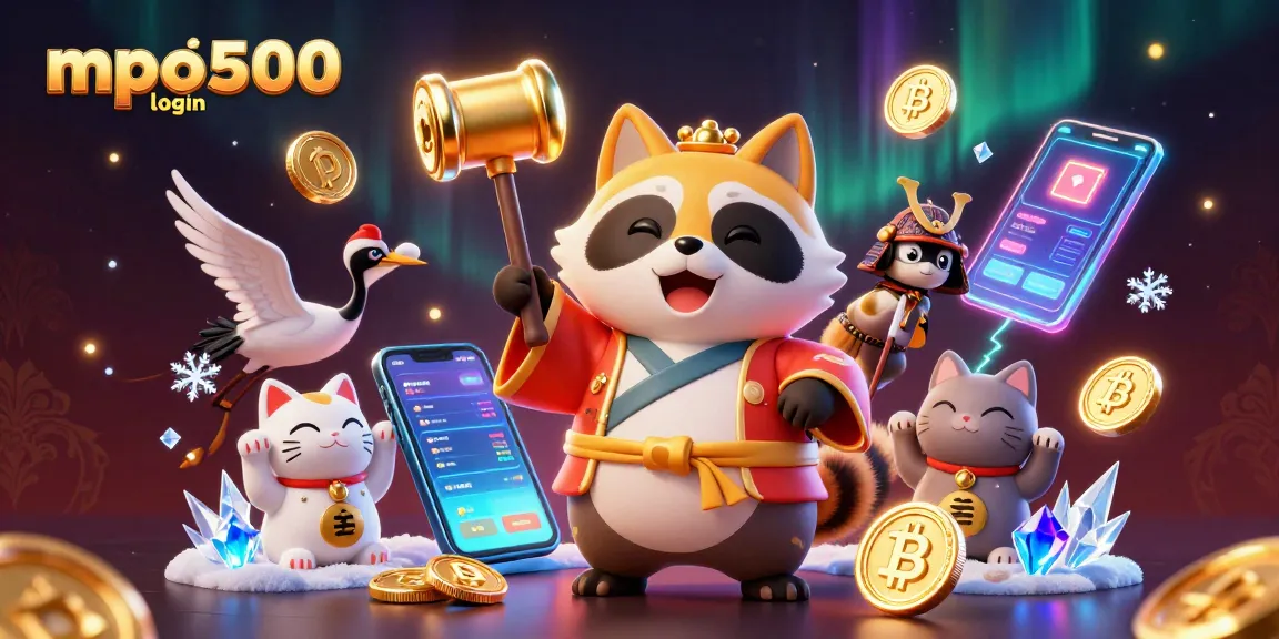 Enjoy a vibrant game scene featuring mpo500 login with colorful characters and crypto elements for fun online gaming.