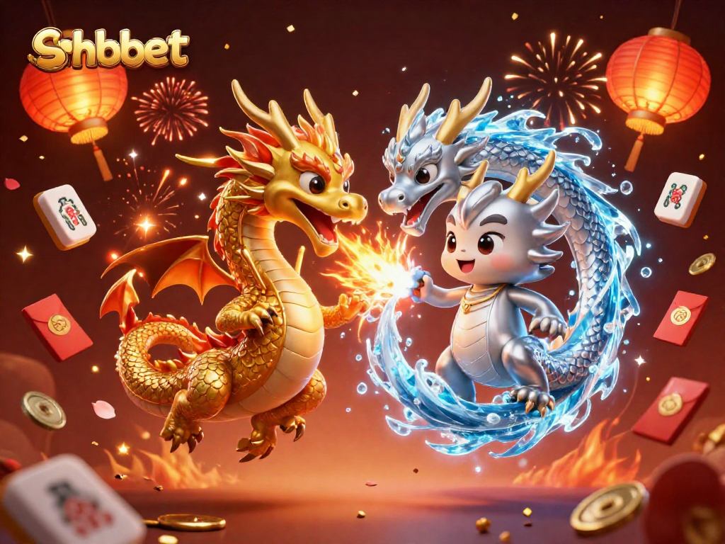 Engage with shbet through this vibrant illustration of dragons in a magical gambling adventure, showcasing luck and excitement.