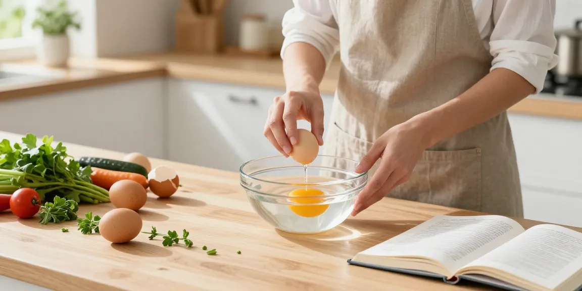 Uji Kesegaran Telur dengan Uji Egg Float yang dijelaskan di https://www.eggfloattest.com/contact, di dapur yang cerah.